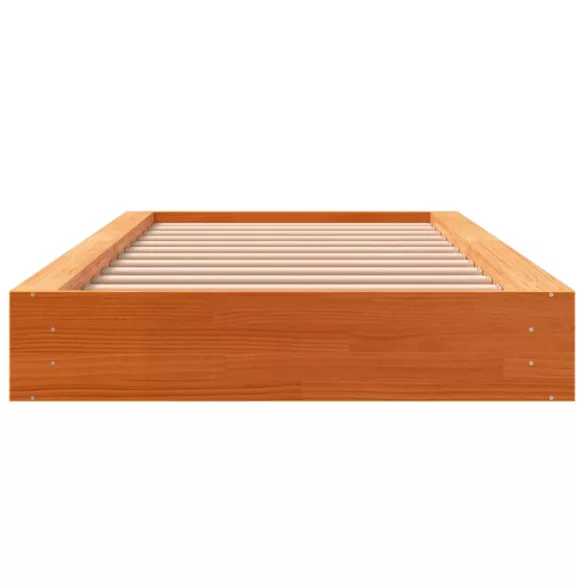 viaszbarna tömör fenyőfa ágy matrac nélkül 100 x 200 cm