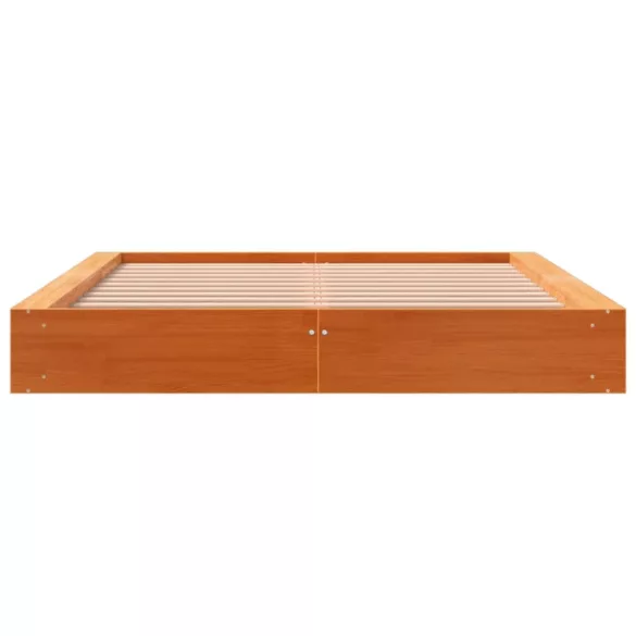 viaszbarna tömör fenyőfa ágy matrac nélkül 120 x 190 cm