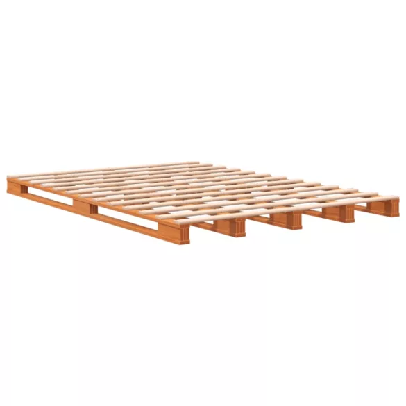 viaszbarna tömör fenyőfa raklapágy 140 x 200 cm