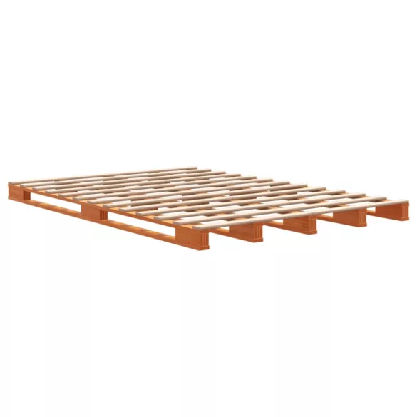 viaszbarna tömör fenyőfa raklapágy 140 x 200 cm