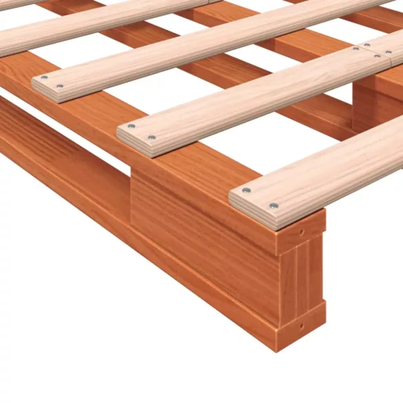 viaszbarna tömör fenyőfa raklapágy 140 x 200 cm