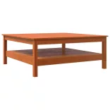 viaszbarna tömör fenyőfa dohányzóasztal 100 x 100 x 40 cm