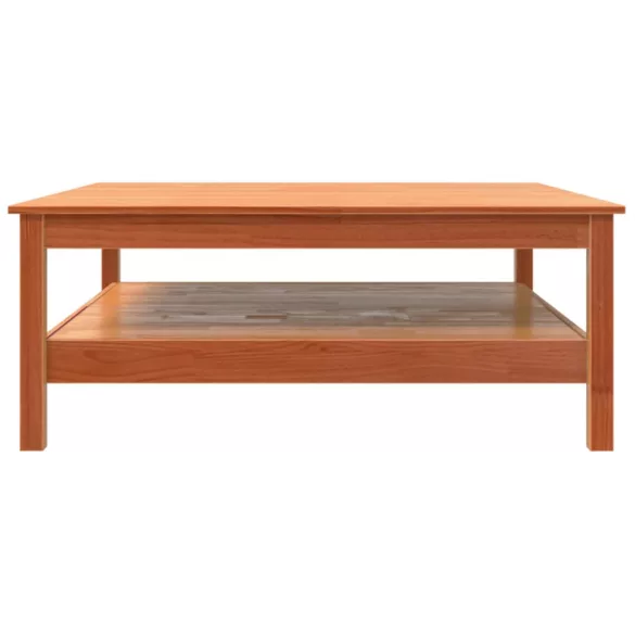 viaszbarna tömör fenyőfa dohányzóasztal 100 x 100 x 40 cm