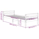 viaszbarna tömör fenyőfa ágy matrac nélkül 75 x 190 cm