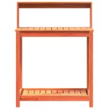 barna tömör fenyőfa ültetőasztal polccal 82,5 x 50 x 109,5 cm