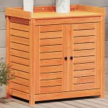 barna tömör fenyőfa ültetőasztal polcokkal 82,5 x 50 x 86,5 cm