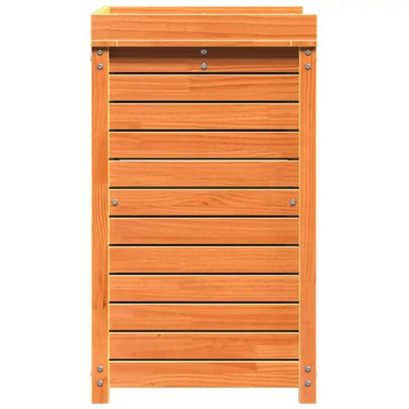 barna tömör fenyőfa ültetőasztal polcokkal 82,5 x 50 x 86,5 cm