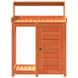 barna tömör fenyőfa ültetőasztal polccal 82,5 x 50 x 109,5 cm