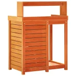 barna tömör fenyőfa ültetőasztal polccal 82,5 x 50 x 109,5 cm