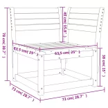 tömör fenyőfa kerti sarokkanapé 73 x 73 x 78 cm