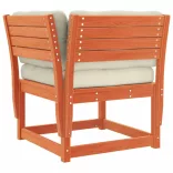 viaszbarna tömör fenyőfa kerti sarokkanapé párnával 73x73x78 cm