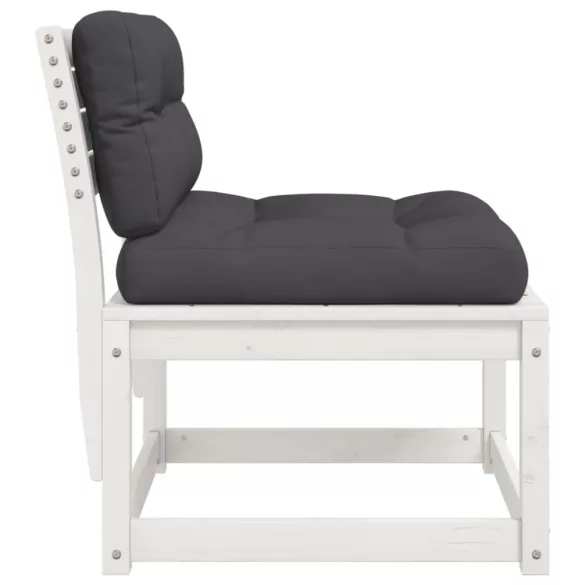 fehér tömör fenyőfa kerti kanapé párnával