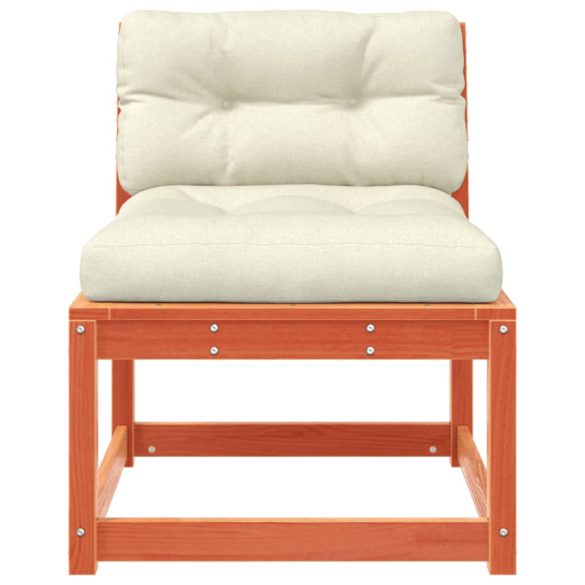 viaszbarna tömör fenyőfa kerti kanapé párnával