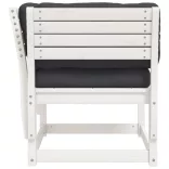 fehér tömör fenyőfa kerti karfás kanapé párnával