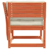 viaszbarna tömör fenyőfa kerti karfás kanapé párnával