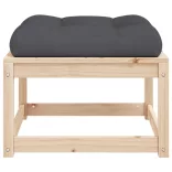 tömör fenyőfa kerti lábzsámoly párnával