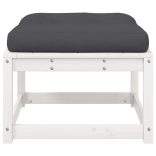 fehér tömör fenyőfa kerti lábzsámoly párnával