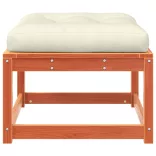 viaszbarna tömör fenyőfa kerti lábzsámoly párnával