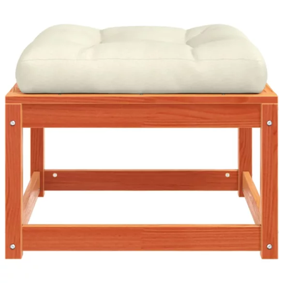 viaszbarna tömör fenyőfa kerti lábzsámoly párnával