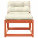 2 db viaszbarna tömör fenyőfa kerti kanapé párnával