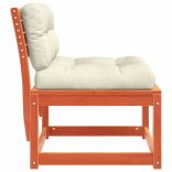 2 db viaszbarna tömör fenyőfa kerti kanapé párnával