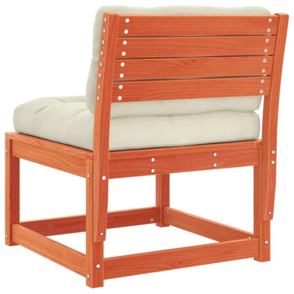 2 db viaszbarna tömör fenyőfa kerti kanapé párnával