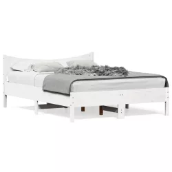 fehér tömör fenyőfa ágy matrac nélkül 140 x 200 cm