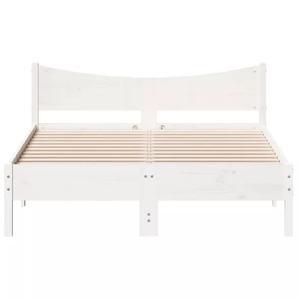 fehér tömör fenyőfa ágy matrac nélkül 140x190 cm