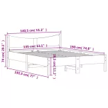 tömör fenyőfa ágy matrac nélkül 135 x 190 cm