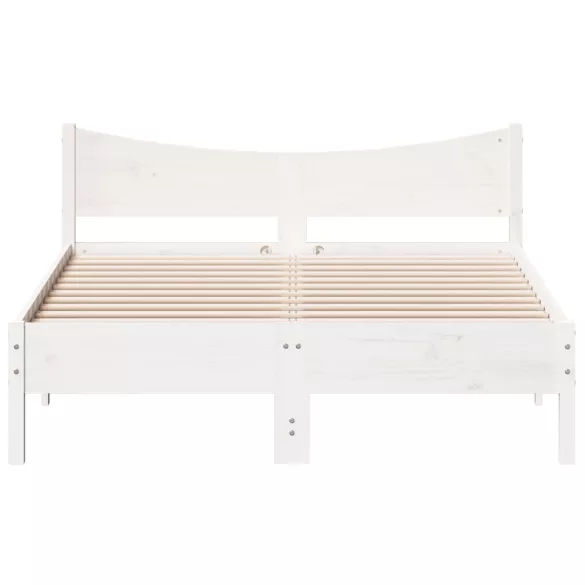 fehér tömör fenyőfa ágy matrac nélkül 120 x 190 cm