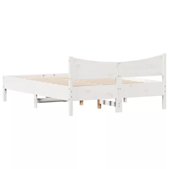 fehér tömör fenyőfa ágy matrac nélkül 120 x 190 cm