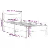tömör fenyőfa ágy matrac nélkül 75 x 190 cm