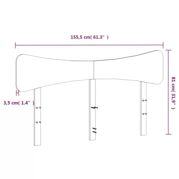 viaszbarna tömör fenyőfa fejtámla 150 cm