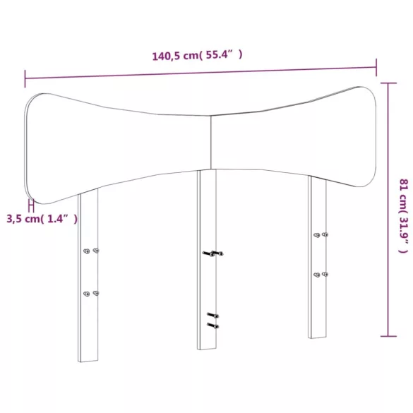 tömör fenyőfa fejtámla 135 cm