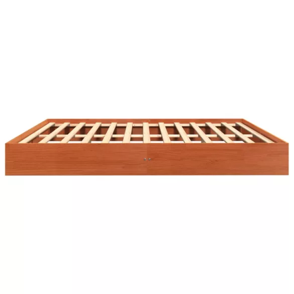 viaszbarna tömör fenyőfa ágy matrac nélkül 200 x 200 cm