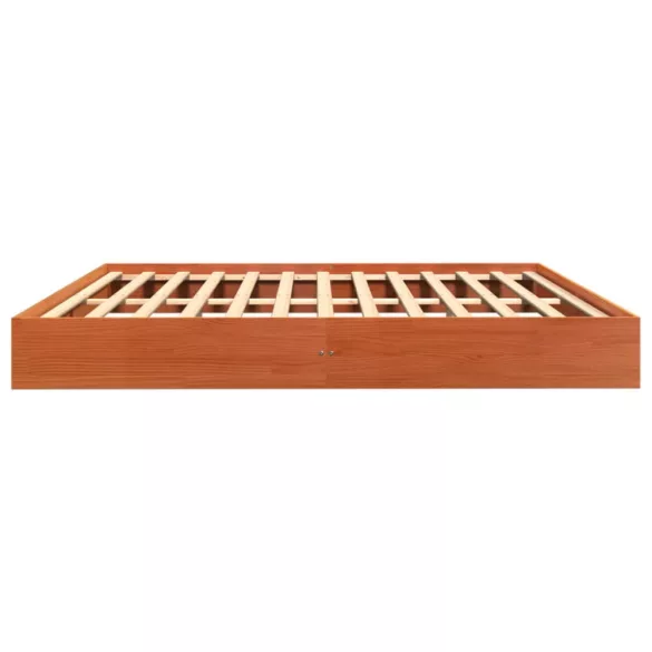 viaszbarna tömör fenyőfa ágy matrac nélkül 180 x 200 cm