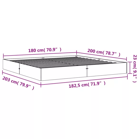 viaszbarna tömör fenyőfa ágy matrac nélkül 180 x 200 cm
