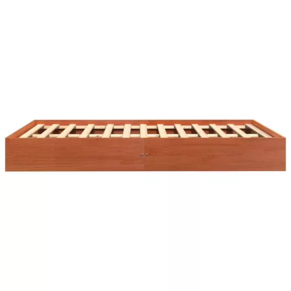 viaszbarna tömör fenyőfa ágy matrac nélkül 120 x 200 cm