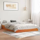 viaszbarna tömör fenyőfa ágy matrac nélkül 120 x 190 cm