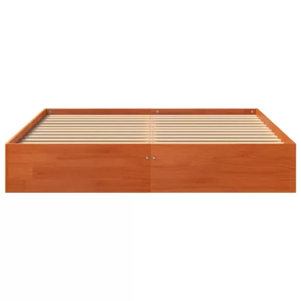 viaszbarna tömör fenyőfa ágy matrac nélkül 120 x 190 cm