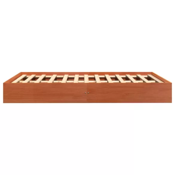 viaszbarna tömör fenyőfa ágy matrac nélkül 120 x 190 cm