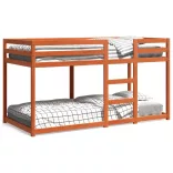 viaszbarna tömör fenyőfa emeletes ágy 80 x 200 cm