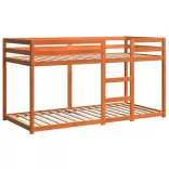 viaszbarna tömör fenyőfa emeletes ágy 80 x 200 cm