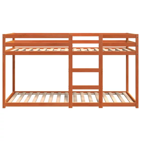 viaszbarna tömör fenyőfa emeletes ágy 80 x 200 cm