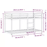 viaszbarna tömör fenyőfa emeletes ágy 80 x 200 cm