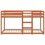 viaszbarna tömör fenyőfa emeletes ágy 75 x 190 cm