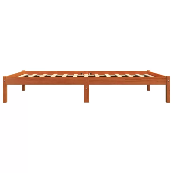 viaszbarna tömör fenyőfa ágy matrac nélkül 90 x 190 cm