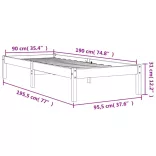 viaszbarna tömör fenyőfa ágy matrac nélkül 90 x 190 cm