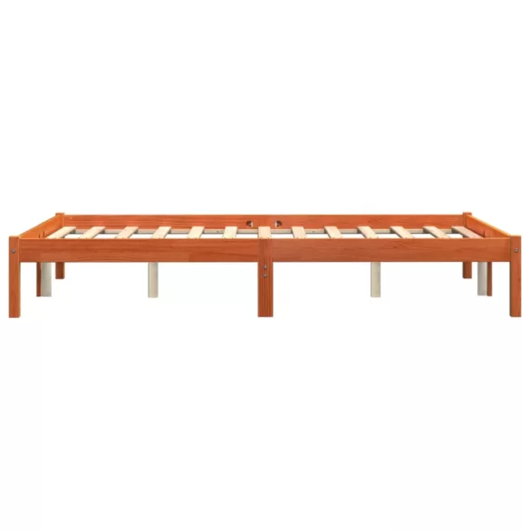 viaszbarna tömör fenyőfa ágy matrac nélkül 120 x 190 cm