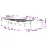 viaszbarna tömör fenyőfa ágy matrac nélkül 140 x 190 cm